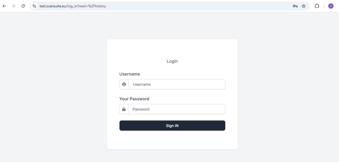 ScanSuite login