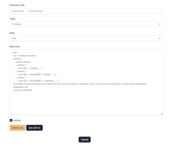 Semgrep rule management