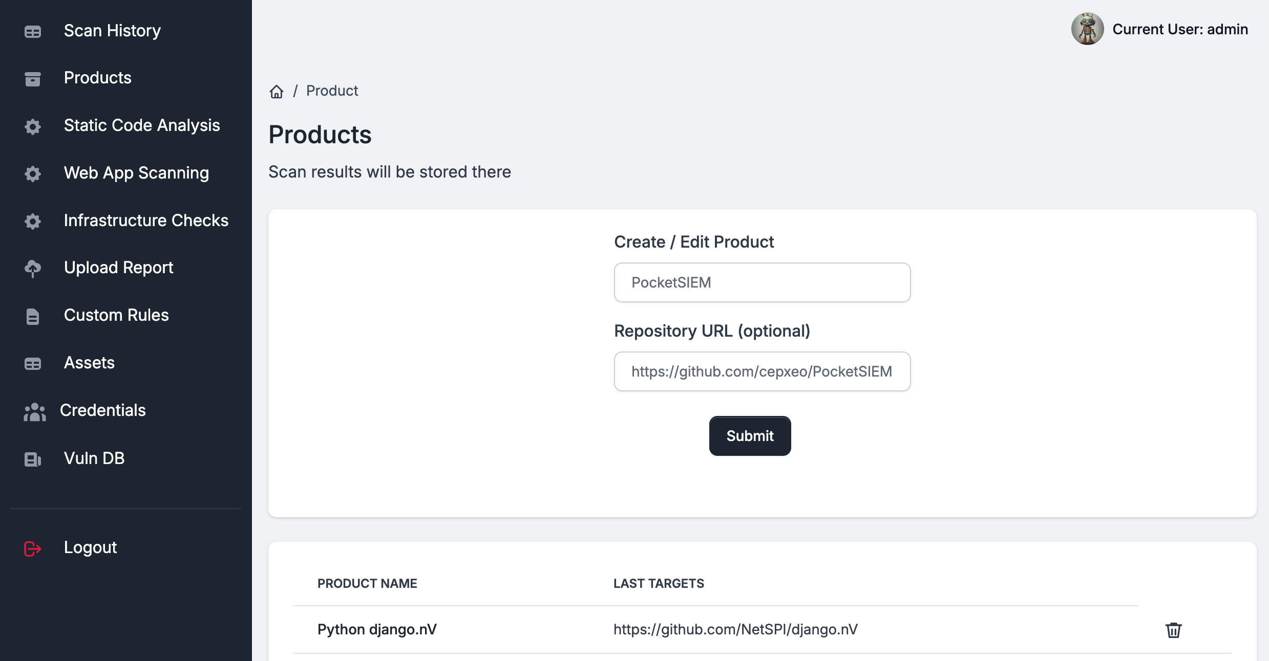 ScanSuite products list