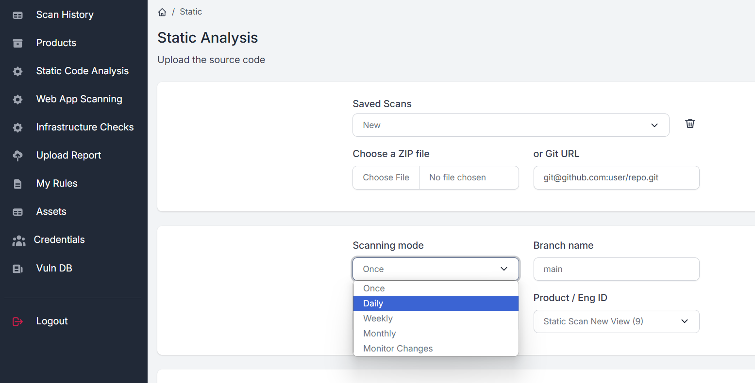 Repository monitoring configuration