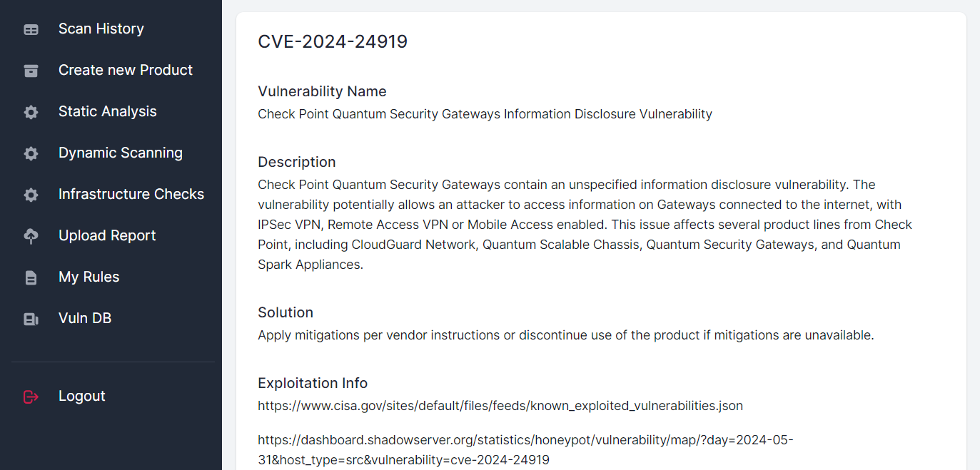 VulnDB search