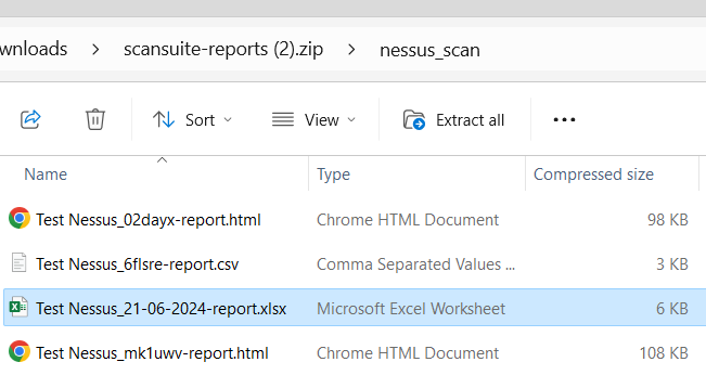 Scanner report folder