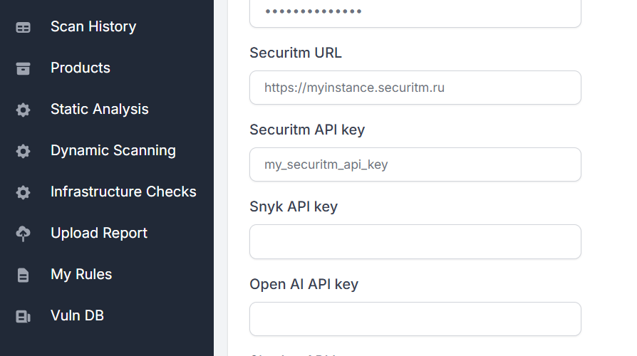 Securitm configuration